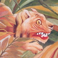 Dtail: Acrylique sur toile d'aprs Rousseau